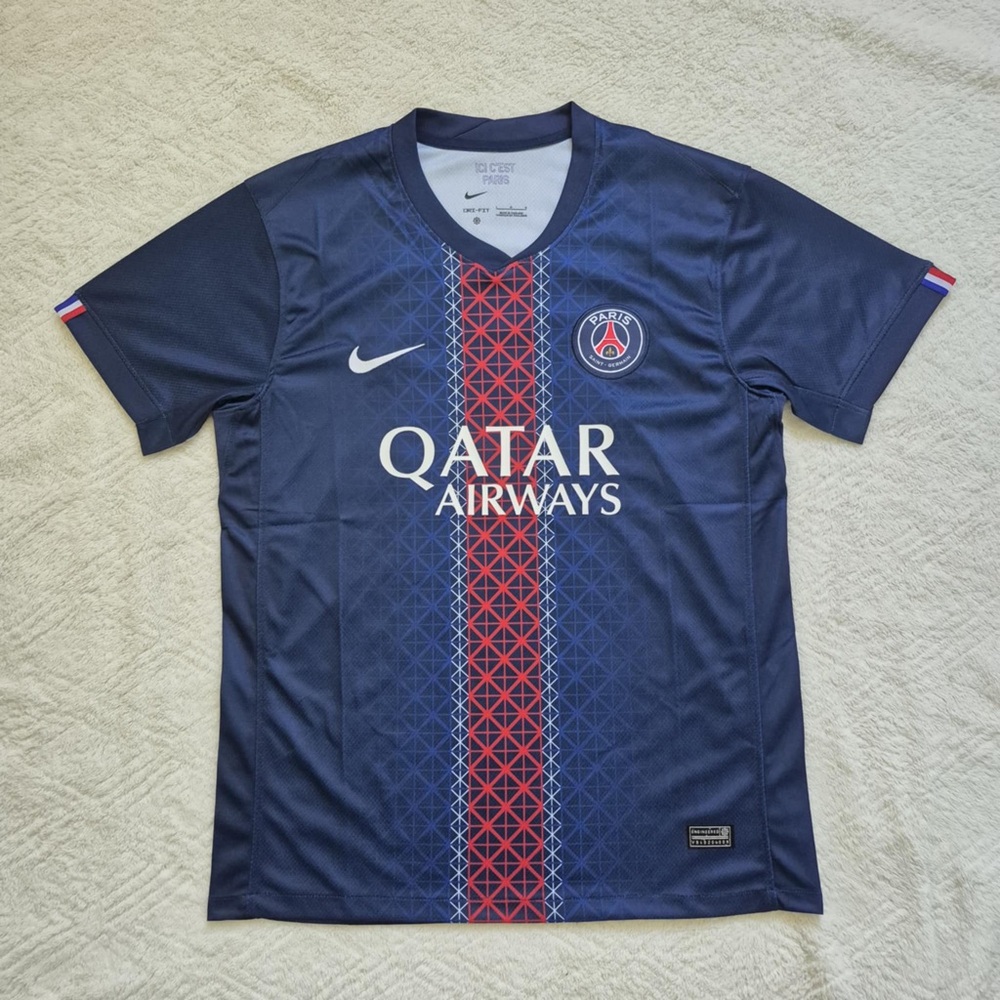 Nike PSG Navy and Red Soccer Jersey